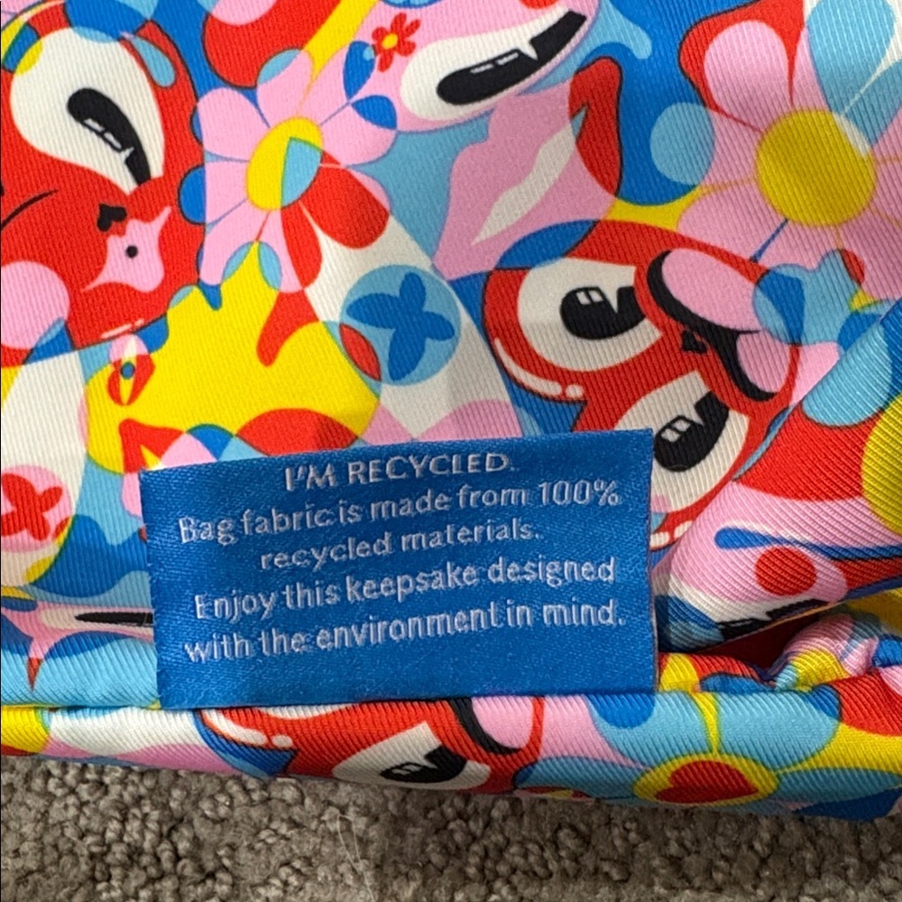 Estee Lauder Hattie Stewart reversible Multicolor Cartoon Print Tote - Picture 5 of 5